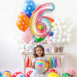Fém fólia lufi figura, születésnapi témájú 40 cm, egyedi csomagolás, szívószállal, felfújható levegővel vagy héliummal, 6-os szám
