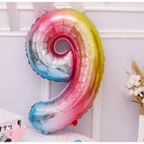 Fém fólia lufi figura, születésnapi témájú 40 cm, egyedi csomagolás, szívószállal, felfújható levegővel vagy héliummal, 9-es szám