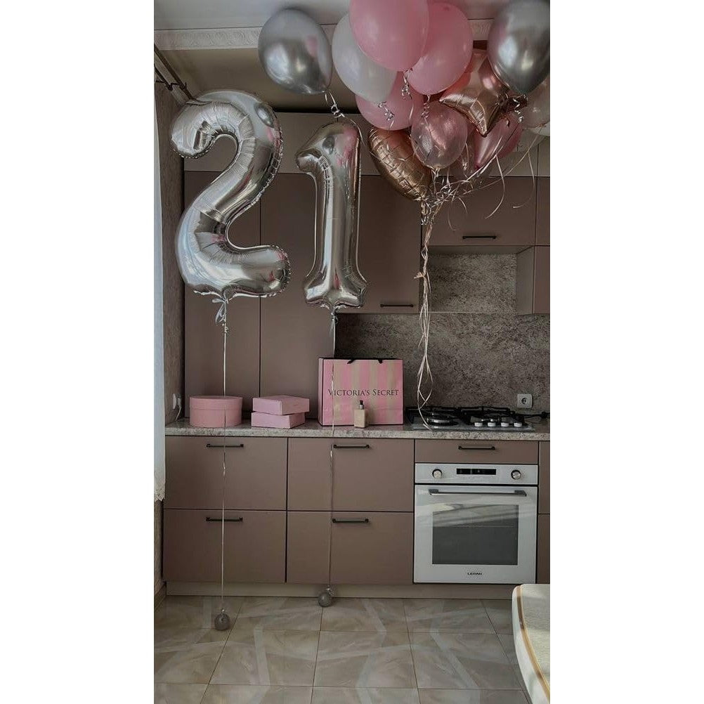 Balon Din Folie Metalizata, Figurina Cifra, Tema Aniversare 40 Cm, Ambalaj Individual, Pai Inclus, Umflare Cu Aer Sau Heliu, Cifra 1 - vivimall.ro
