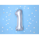 Balon Din Folie Metalizata, Figurina Cifra, Tema Aniversare 40 Cm, Ambalaj Individual, Pai Inclus, Umflare Cu Aer Sau Heliu, Cifra 1 - vivimall.ro