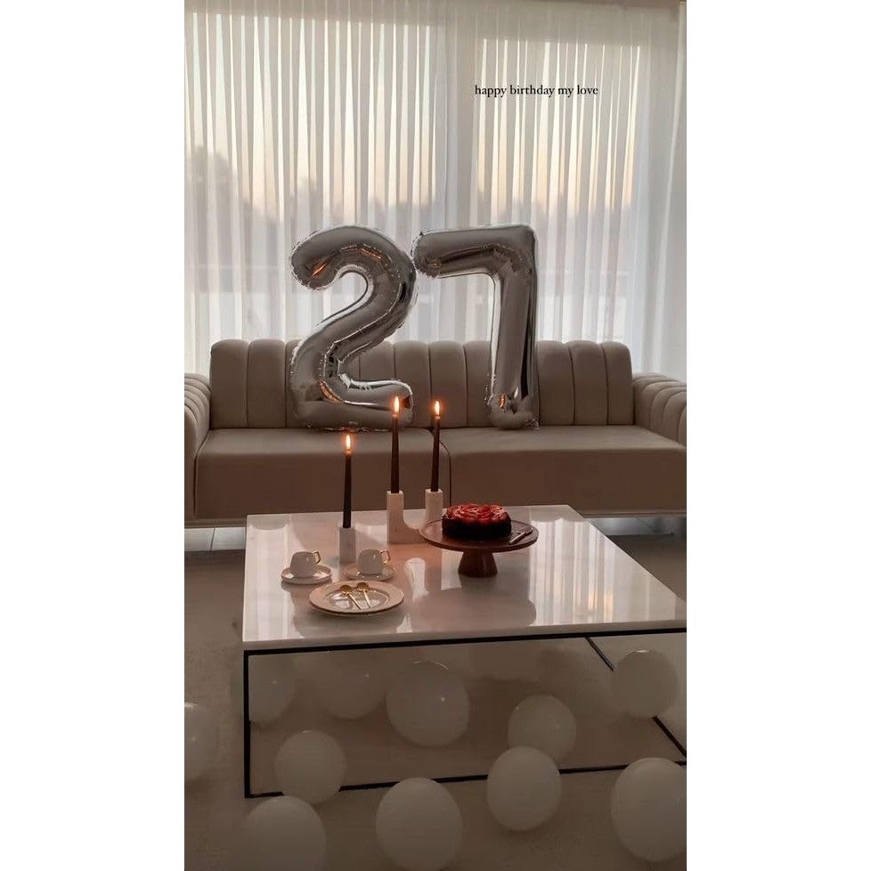 Balon Din Folie Metalizata, Figurina Cifra, Tema Aniversare 40 Cm, Ambalaj Individual, Pai Inclus, Umflare Cu Aer Sau Heliu, Cifra 2 - vivimall.ro