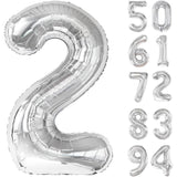 Balon Din Folie Metalizata, Figurina Cifra, Tema Aniversare 40 Cm, Ambalaj Individual, Pai Inclus, Umflare Cu Aer Sau Heliu, Cifra 2 - vivimall.ro
