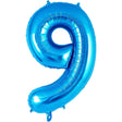 Balon din Folie Metalizata Vivimall, Figurina Cifra, Tema Aniversare 40 cm, Ambalaj Individual, Pai inclus, Umflare cu Aer sau Heliu, Albastru, Cifra 9 - vivimall.ro