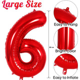 Balon Din Folie Metalizata, Figurina Cifra, Tema Aniversare 80 Cm, Ambalaj Individual, Pai Inclus, Umflare Cu Aer Sau Heliu, Cifra 6 - vivimall.ro