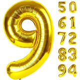 Balon Din Folie Metalizata Figurina Cifra, Tema Aniversare 40 Cm, Ambalaj Individual, Pai Inclus, Umflare Cu Aer Sau Heliu, Cifra 9 - vivimall.ro