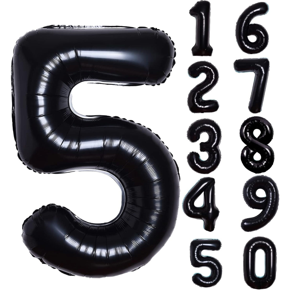 Balon Din Folie Metalizata, Figurina Cifra, Tema Aniversare 80 Cm, Ambalaj Individual, Pai Inclus, Umflare Cu Aer Sau Heliu, Cifra 5 - vivimall.ro