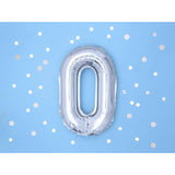Balon Din Folie Metalizata, Figurina Cifra, Tema Aniversare 80 Cm, Ambalaj Individual, Pai Inclus, Umflare Cu Aer Sau Heliu, Cifra 0 - vivimall.ro