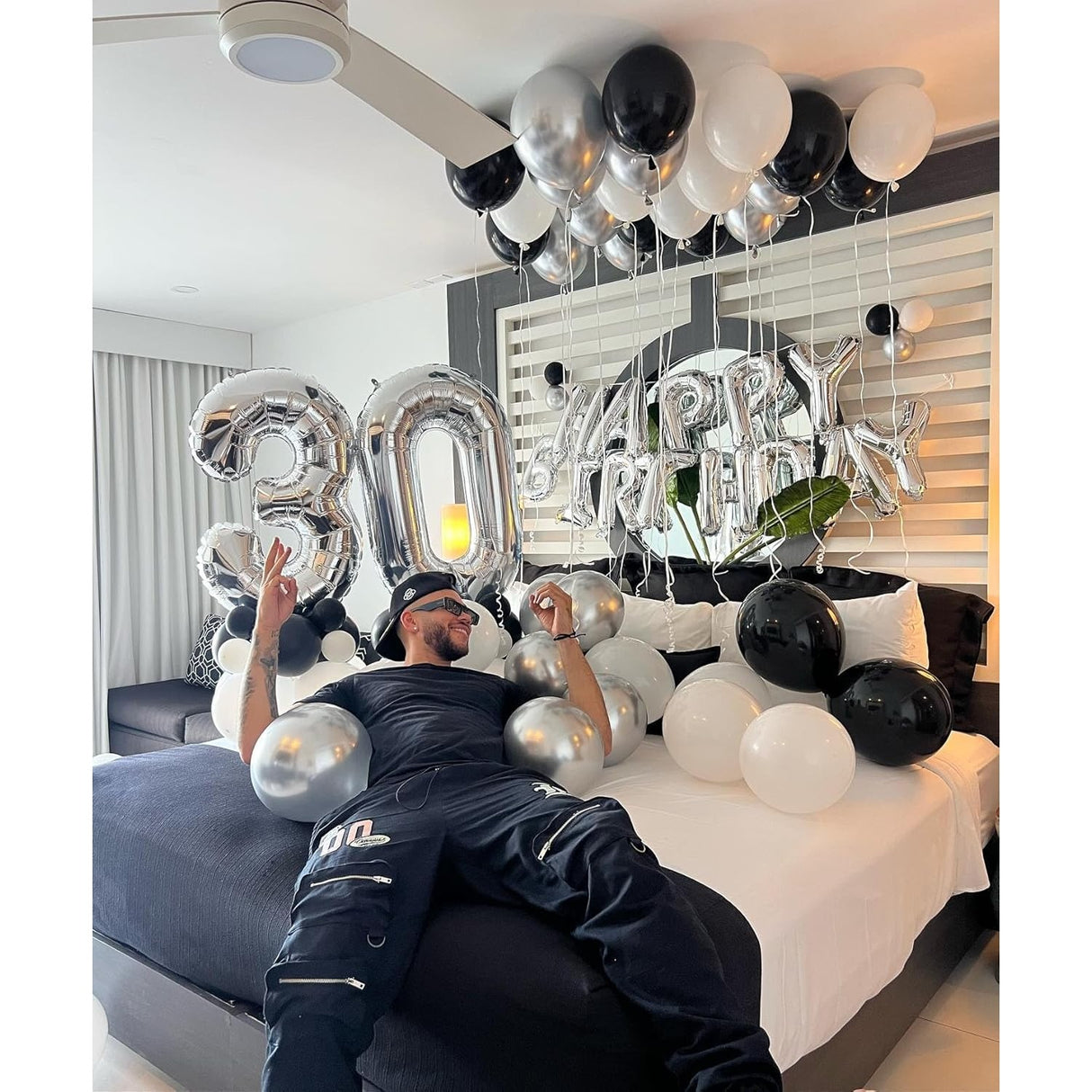 Balon Din Folie Metalizata, Figurina Cifra, Tema Aniversare 80 Cm, Ambalaj Individual, Pai Inclus, Umflare Cu Aer Sau Heliu, Cifra 3 - vivimall.ro