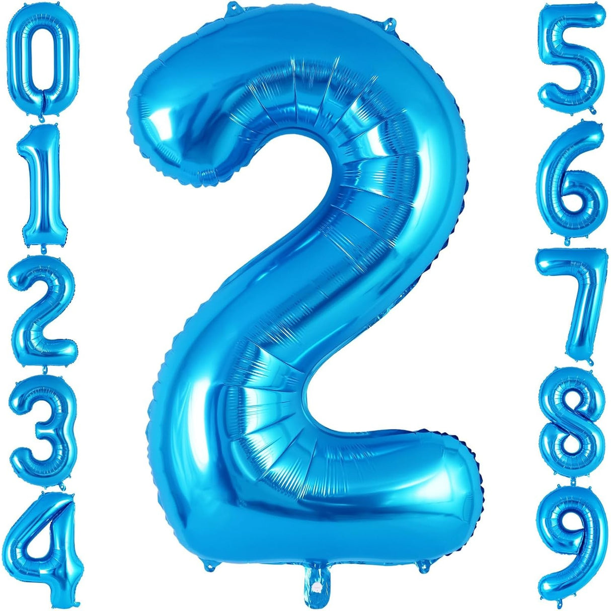 Balon Din Folie Metalizata, Figurina Cifra, Tema Aniversare 80 Cm, Ambalaj Individual, Pai Inclus, Umflare Cu Aer Sau Heliu, Cifra 2 - vivimall.ro