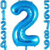 Balon Din Folie Metalizata, Figurina Cifra, Tema Aniversare 80 Cm, Ambalaj Individual, Pai Inclus, Umflare Cu Aer Sau Heliu, Cifra 2 - vivimall.ro
