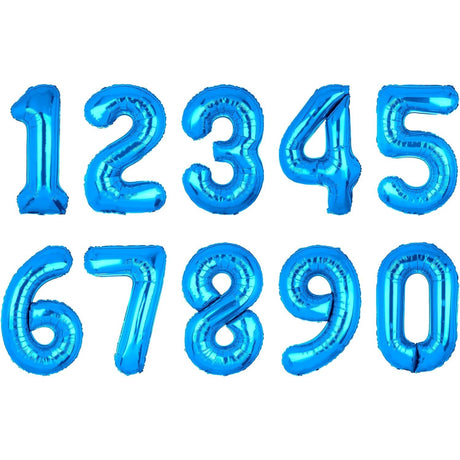 Balon din Folie Metalizata, Vivimall, Figurina Cifra, Tema Aniversare 80 cm, Ambalaj Individual, Pai inclus, Umflare cu Aer sau Heliu, Albastru, Cifra 8 - vivimall.ro