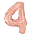 Balon din Folie Metalizata Vivimall, Figurina Cifra, Tema Aniversare 80 cm, Ambalaj Individual, Pai inclus, Umflare cu Aer sau Heliu, Rose, Cifra 4 - vivimall.ro