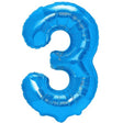 Balon din Folie Metalizata, Vivimall, Figurina Cifra, Tema Aniversare 80 cm, Ambalaj Individual, Pai inclus, Umflare cu Aer sau Heliu, Albastru, Cifra 3 - vivimall.ro