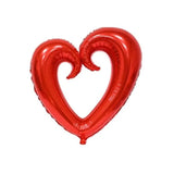 Balon din Folie Metalizata, Vivimall, Figurina Inima Gigantica, Tema Ziua Indragostitilor, 100 cm, Ambalaj Individual, Pai Inclus, Umflare cu Aer sau Heliu, Rosu - vivimall.ro