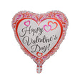 Balon din Folie Metalizata, Vivimall, Figurina Inimioara, Model Happy Valentine's Day, Tematica Iubire, 45 cm, Ambalaj Individual, Pai Inclus, Umflare cu Aer sau Heliu, Rosu - vivimall.ro