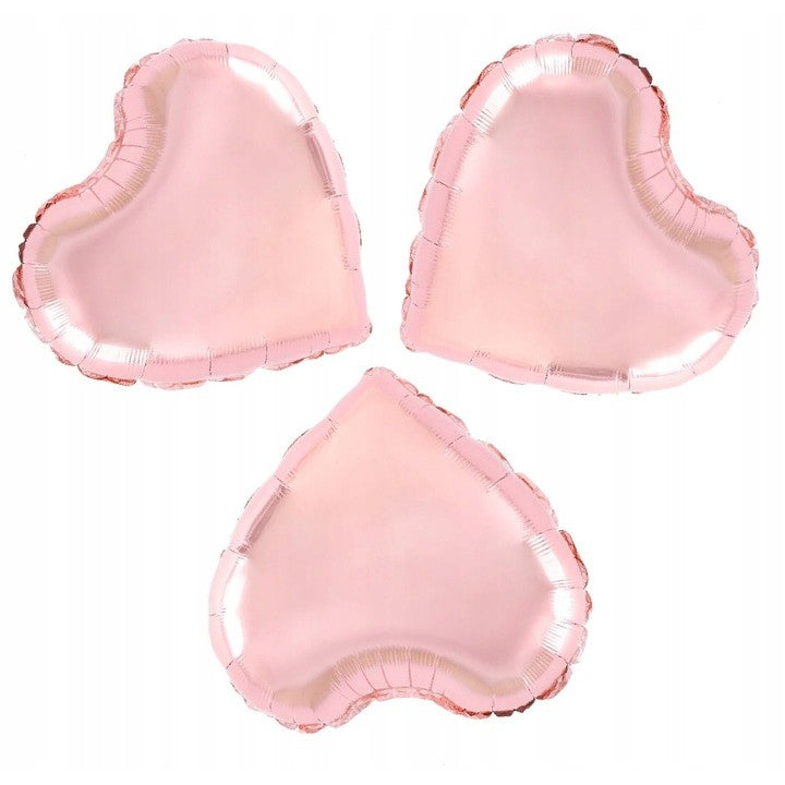 Balon Din Folie Metalizata, Figurina Inimioara, Tematica Iubire, 40 Cm, Ambalaj Individual, Pai Inclus, Umflare Cu Aer Sau Heliu, Rose - vivimall.ro