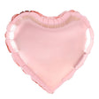 Balon inimioara din folie metalizată rose, 40 cm, vedere frontală, model simplu Vivimall