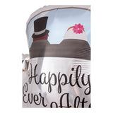 Balon din Folie Metalizata, Vivimall, Figurina Masina, Model Nunta Happily Ever After, Tema Nunta, 60 x 63 cm, Ambalaj Individual, Pai Inclus, Umflare cu Aer sau Heliu, Alb - vivimall.ro
