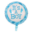 Balon folie metalizată albastru It's a Boy, 45 cm, temă gender reveal, vedere frontală