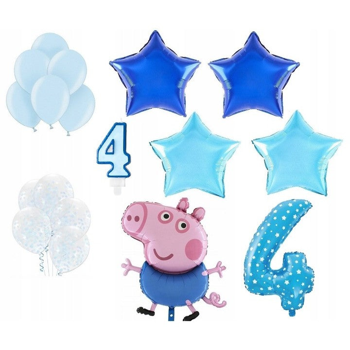 Balon Din Folie Metalizata, Figurina Stea, Tematica Aniversare, 40 Cm, Ambalaj Individual, Pai Inclus, Umflare Cu Aer Sau Heliu, Bleu - vivimall.ro