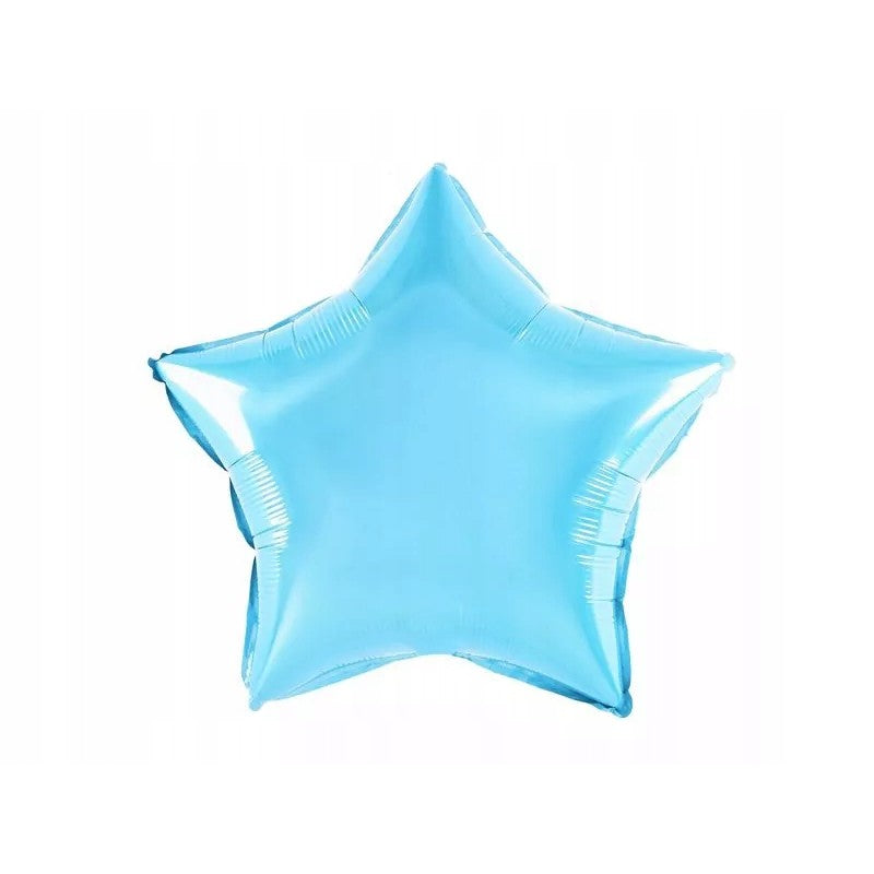 Balon Din Folie Metalizata, Figurina Stea, Tematica Aniversare, 40 Cm, Ambalaj Individual, Pai Inclus, Umflare Cu Aer Sau Heliu, Bleu - vivimall.ro