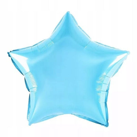 Balon din Folie Metalizata, Vivimall, Figurina Stea, Model Simplu, Tematica Aniversare, 40 cm, Ambalaj Individual, Pai Inclus, Umflare cu Aer sau Heliu, Bleu - vivimall.ro