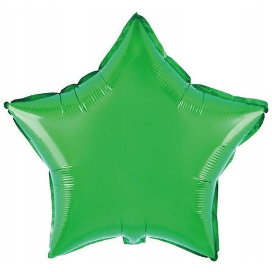 Balon din Folie Metalizata, Vivimall, Figurina Stea, Model Simplu, Tematica Aniversare, 40 cm, Ambalaj Individual, Pai Inclus, Umflare cu Aer sau Heliu, Verde - vivimall.ro