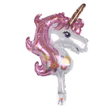 Balon din Folie Metalizata, Vivimall, Figurina Unicorn, Tema Animalute, 30 cm, Ambalaj Individual, Pai Inclus, Umflare cu Aer sau Heliu, Roz - vivimall.ro