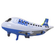 Balon folie metalizată figurină avion alb, 44x82,5 cm, vedere frontală cu forma completă