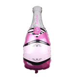 Balon din Folie Metalizata, Vivimall, Figurine, Model Sticla de Sampanie, 49x100 cm, Ambalaj Individual, Pai Inclus, Umflare cu Aer sau Heliu, Mov - vivimall.ro