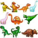 Balon din Folie Metalizata, Vivimall, Mini Figurine Dinozauri, Model Velociraptor, Tematica Aniversare, 48x43 cm, Ambalaj Individual, Pai Inclus, Umflare cu Aer sau Heliu, Multicolor - vivimall.ro