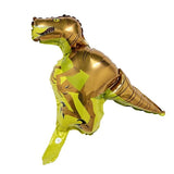 Fém fólia lufi, Mini dinoszaurusz figurák, Születésnapi témájú, Egyedileg csomagolva, Szalma mellékelve, Levegővel vagy Héliummal felfújva