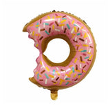 Balon din Folie Metalizata, Vivimall, Mini Figurine Dulciuri, Model Gogoasa Muscata, Tematica Aniversare, 45x25 cm, Ambalaj Individual, Pai Inclus, Umflare cu Aer sau Heliu, Multicolor - vivimall.ro