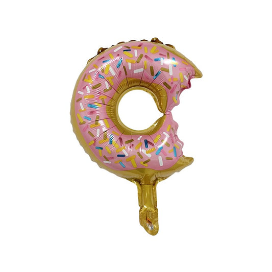 Balon din Folie Metalizata, Vivimall, Mini Figurine Dulciuri, Model Gogoasa Muscata, Tematica Aniversare, 45x25 cm, Ambalaj Individual, Pai Inclus, Umflare cu Aer sau Heliu, Multicolor - vivimall.ro