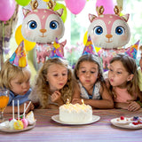 Fém fólia lufi, Mini figura, Szarvas modell, Születésnapi téma, Egyedi csomagolás, Szalma mellékelve, Fújható levegővel vagy héliummal,