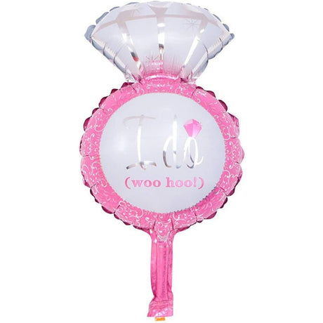 Balon Din Folie Metalizata, Mini Figurine Nunta, Tematica Cerere In Casatorie, Ambalaj Individual, Pai Inclus, Umflare Cu Aer Sau Heliu