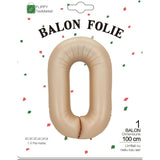 Balon Din Folie Metalizata, 100 Cm, Ambalaj Individual, Pai Inclus, Crem - vivimall.ro