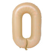Balon din Folie Metalizata, Vivimall, Model Cifra 0, 100 cm, Ambalaj Individual, Pai Inclus, Crem - vivimall.ro