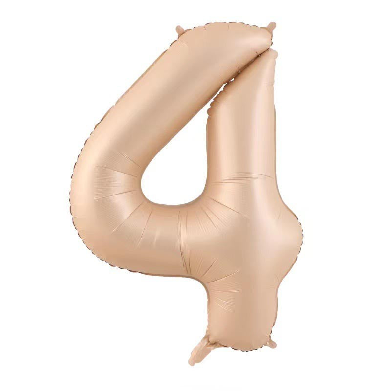 Balon Din Folie Metalizata, Figurina Cifra, Tema Aniversare 100 Cm, Ambalaj Individual, Pai Inclus, Umflare Cu Aer Sau Heliu, Crem - vivimall.ro
