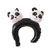 Balon folie metalizată coroniță cu urechi model Panda, 30x27 cm, culoare albastru, vedere frontală