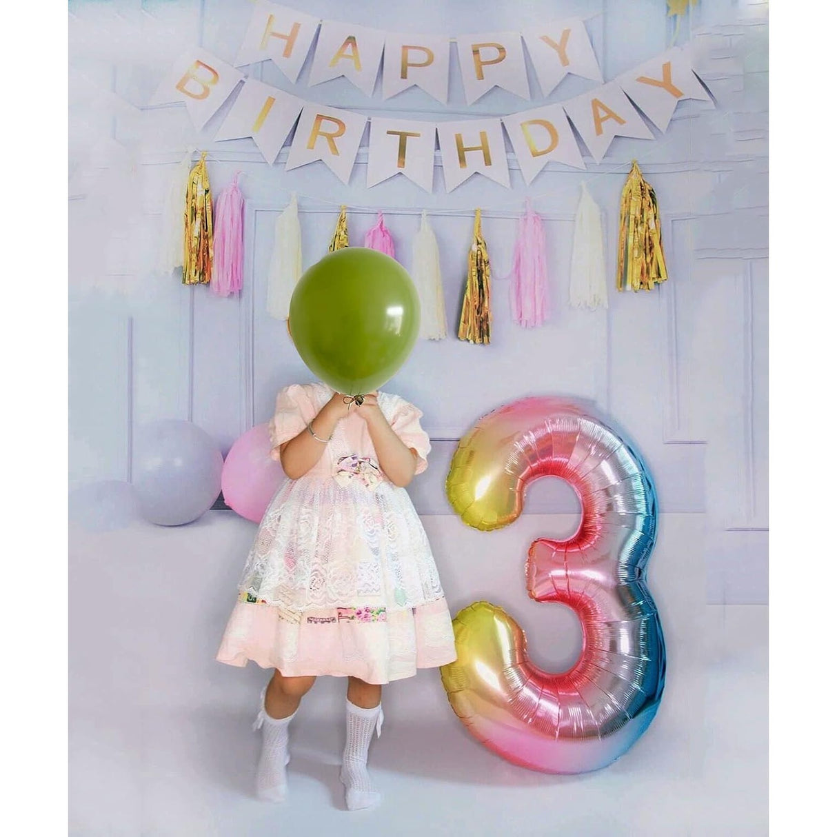 Balon din Folie Metalizata Gradient Vivimall, Figurina Cifra, Tema Aniversare 100 cm, Ambalaj Individual, Pai inclus, Umflare cu Aer sau Heliu, Multicolor, Cifra 3 - vivimall.ro