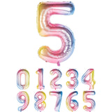 Balon din Folie Metalizata Gradient Vivimall, Figurina Cifra, Tema Aniversare 100 cm, Ambalaj Individual, Pai inclus, Umflare cu Aer sau Heliu, Multicolor, Cifra 5 - vivimall.ro
