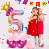 Balon din Folie Metalizata Gradient Vivimall, Figurina Cifra, Tema Aniversare 100 cm, Ambalaj Individual, Pai inclus, Umflare cu Aer sau Heliu, Multicolor, Cifra 5 - vivimall.ro