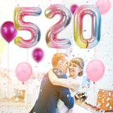 Balon din Folie Metalizata Gradient Vivimall, Figurina Cifra, Tema Aniversare 100 cm, Ambalaj Individual, Pai inclus, Umflare cu Aer sau Heliu, Multicolor, Cifra 5 - vivimall.ro