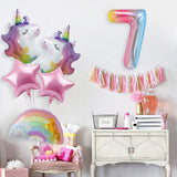 Balon din Folie Metalizata Gradient Vivimall, Figurina Cifra, Tema Aniversare 100 cm, Ambalaj Individual, Pai inclus, Umflare cu Aer sau Heliu, Multicolor, Cifra 7 - vivimall.ro