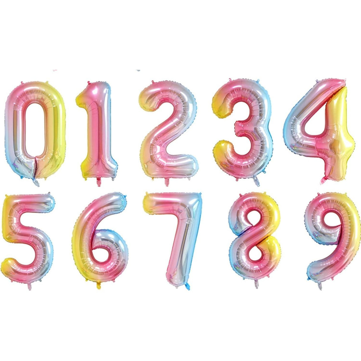 Balon Din Folie Metalizata Gradient Figurina Cifra, Tema Aniversare 100 Cm, Ambalaj Individual, Pai Inclus, Umflare Cu Aer Sau Heliu, Cifra 7 - vivimall.ro