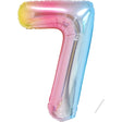 Balon din Folie Metalizata Gradient Vivimall, Figurina Cifra, Tema Aniversare 100 cm, Ambalaj Individual, Pai inclus, Umflare cu Aer sau Heliu, Multicolor, Cifra 7 - vivimall.ro