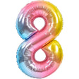 Balon din Folie Metalizata Gradient Vivimall, Figurina Cifra, Tema Aniversare 100 cm, Ambalaj Individual, Pai inclus, Umflare cu Aer sau Heliu, Multicolor, Cifra 8 - vivimall.ro