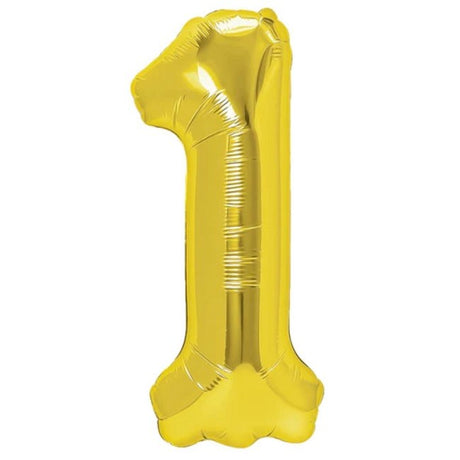 Fólia lufi, Számfigura, Születésnapi Motívum 80 cm, Egyedi Csomagolás, Szalma mellékelve, Fújható Levegővel Vagy Héliummal, 1-es Szám