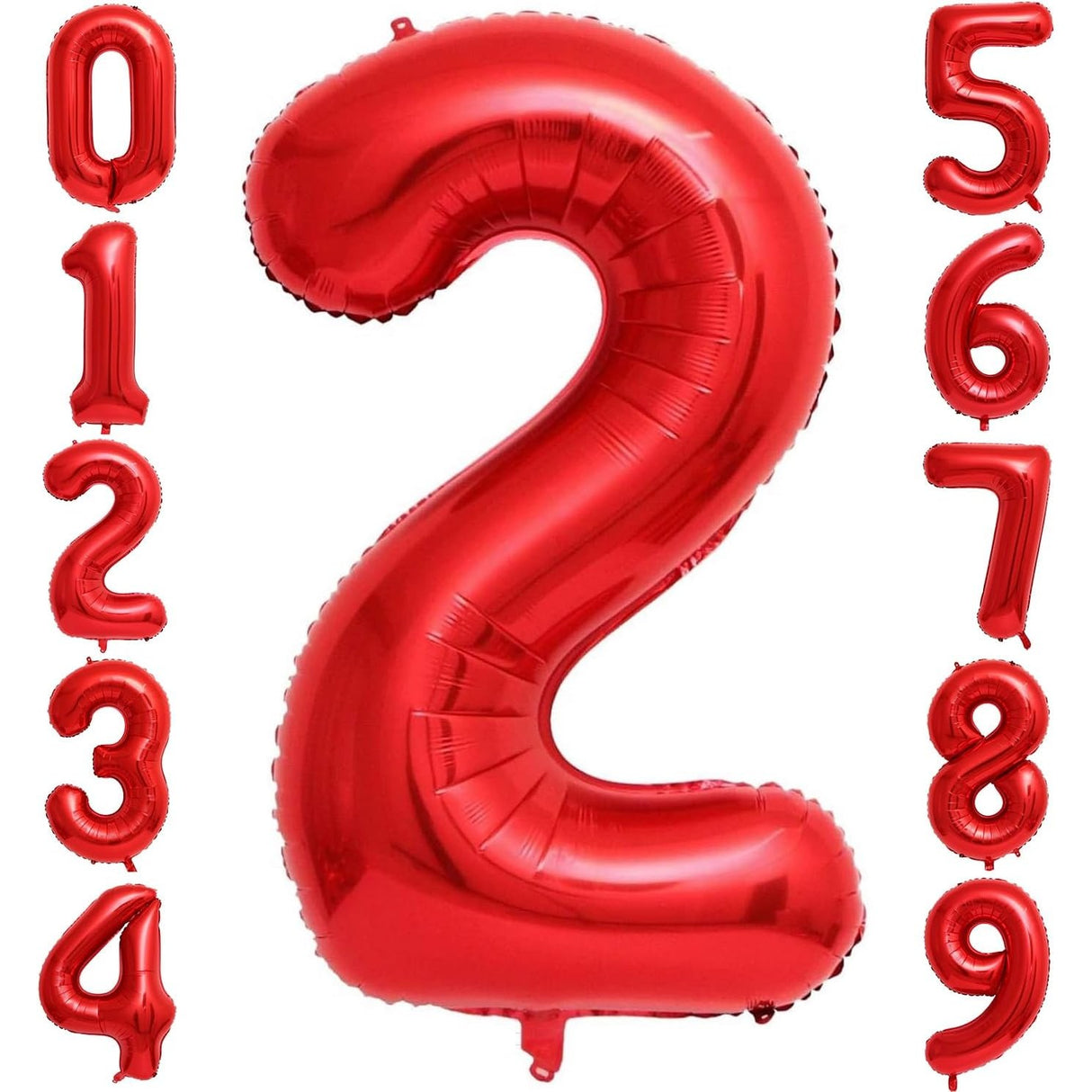 Balon Din Folie Metalizata, Figurina Cifra, Tema Aniversare 40 Cm, Ambalaj Individual, Pai Inclus, Umflare Cu Aer Sau Heliu, Cifra 2 - vivimall.ro
